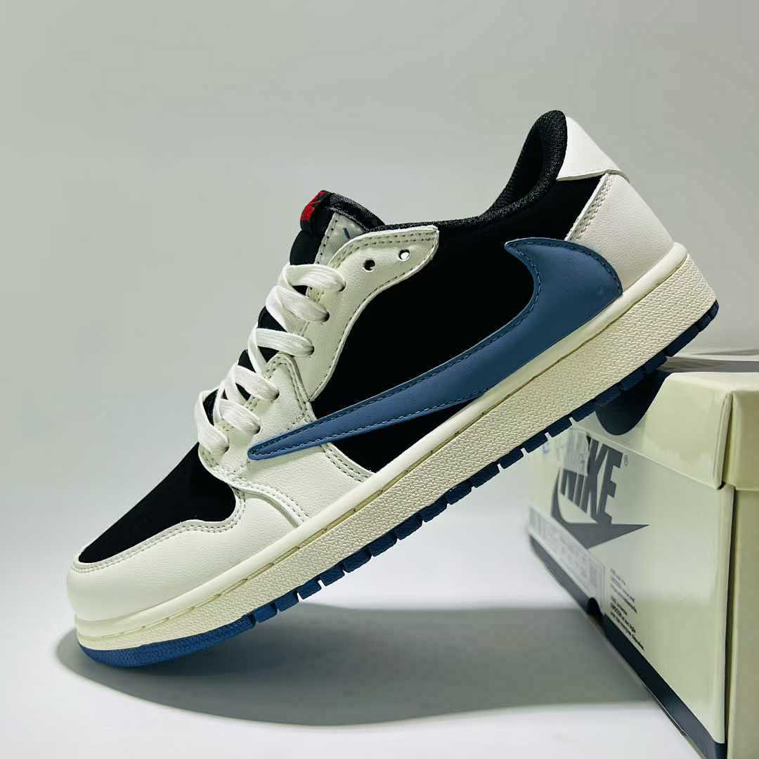 Nike Travis Scott Air Jordan 1 Low OG Military Blue Sneakers DM7866-140 Men's Women's Retro Casual Fashion Shoes