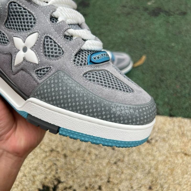 Louis Vuitton LV Trainer Sneaker Grey White Light Blue