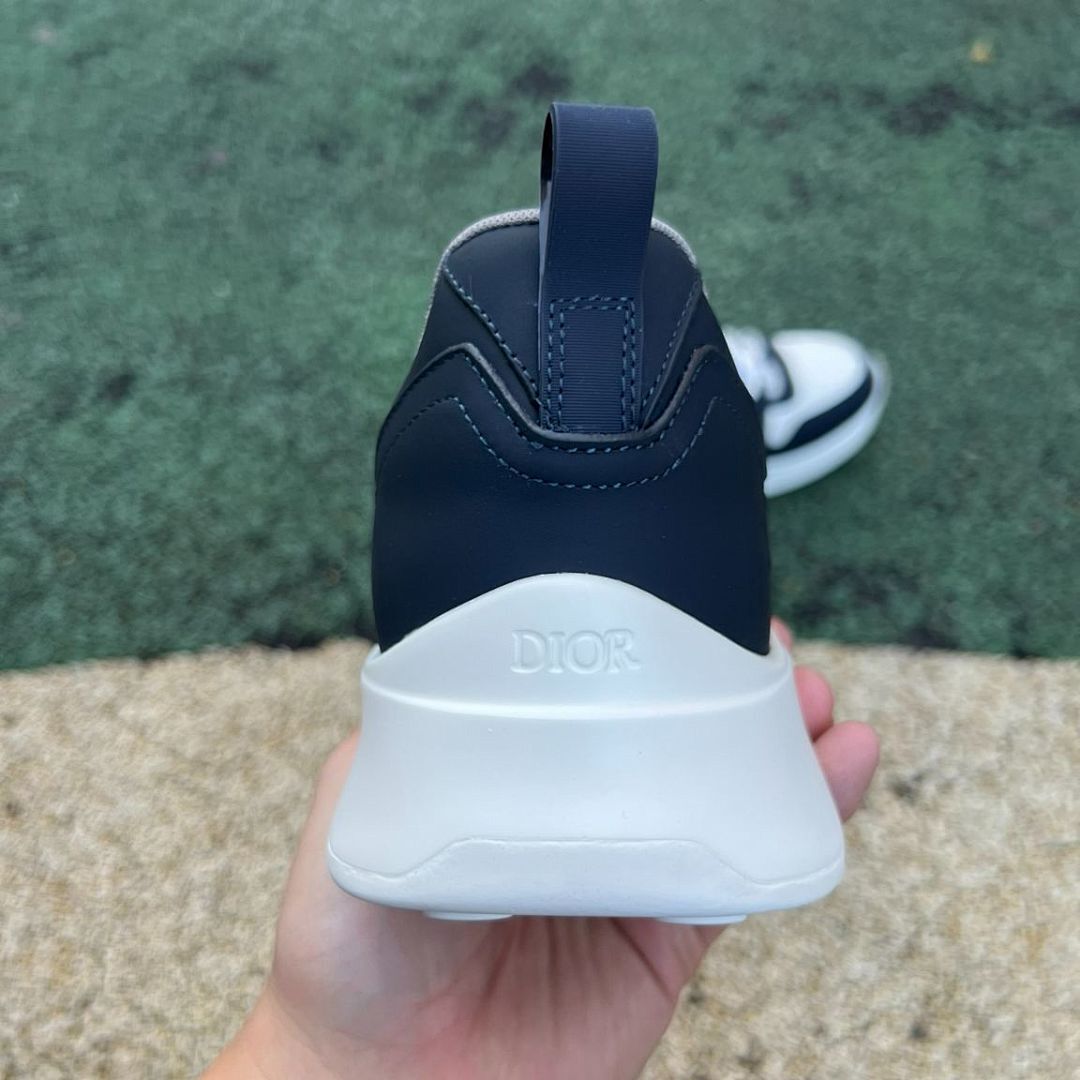 Dior Vibe Sneaker KCK380PNT_S56G Navy Blue and Beige Dior Oblique Technical Mesh and Leather