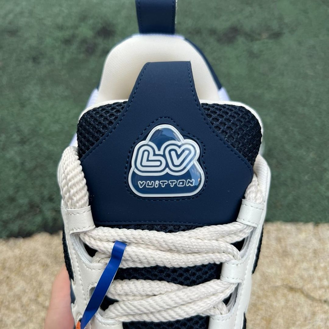 Louis Vuitton Moncler Hybrid Low Top Trainer Sneakers Navy Cream