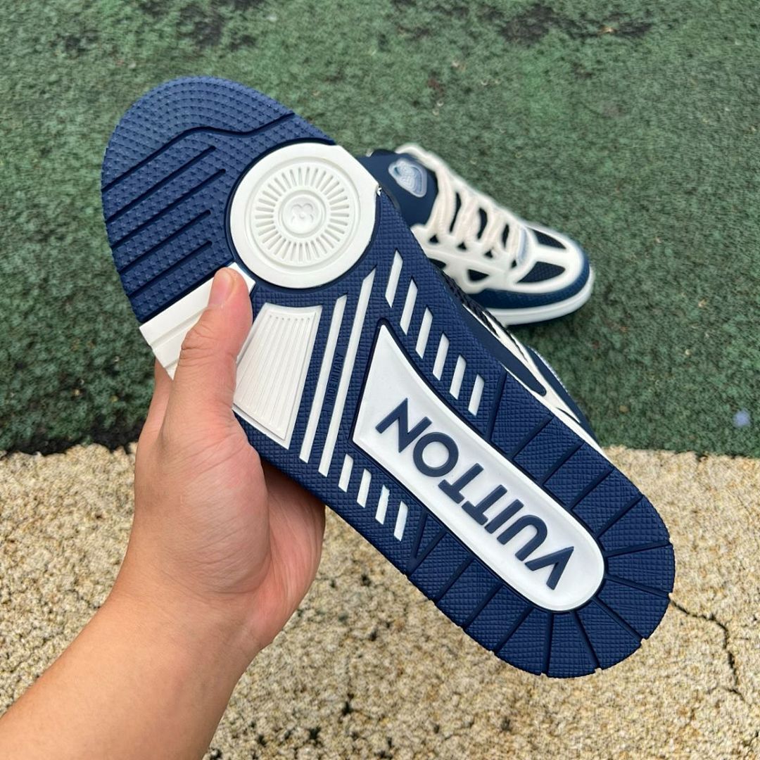 Louis Vuitton Moncler Hybrid Low Top Trainer Sneakers Navy Cream