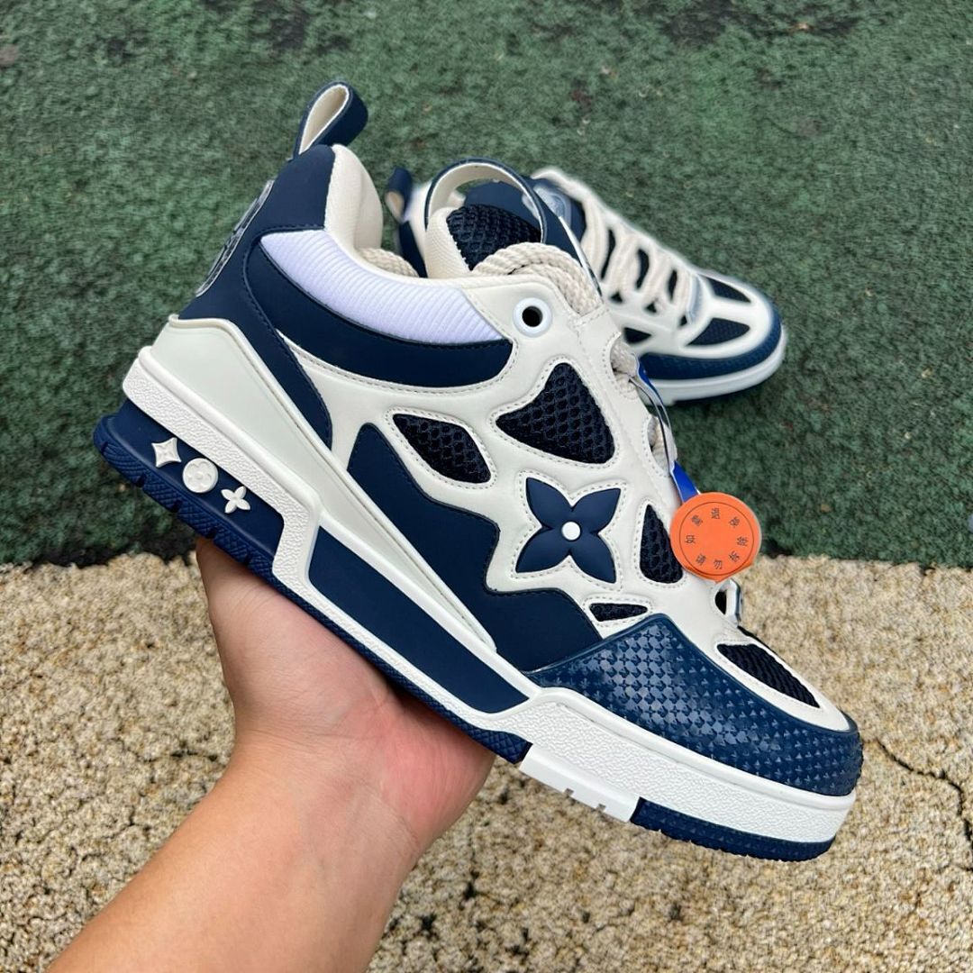 Louis Vuitton Moncler Hybrid Low Top Trainer Sneakers Navy Cream