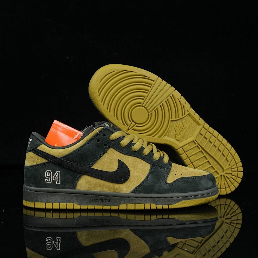 Nike SB Dunk Low x Supreme '94 Olive Gold Suede
