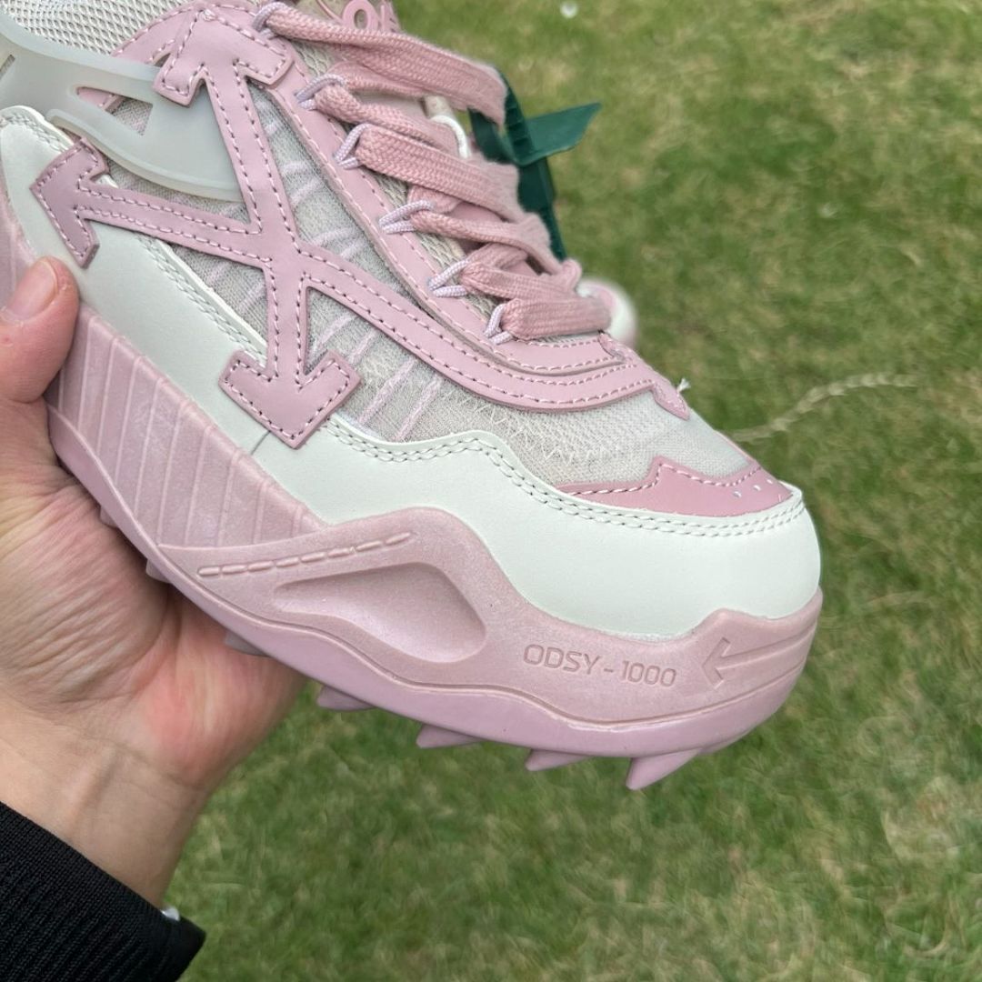 Off-White ODSY-1000 Pink White Cream Luxury Designer Chunky Sneakers