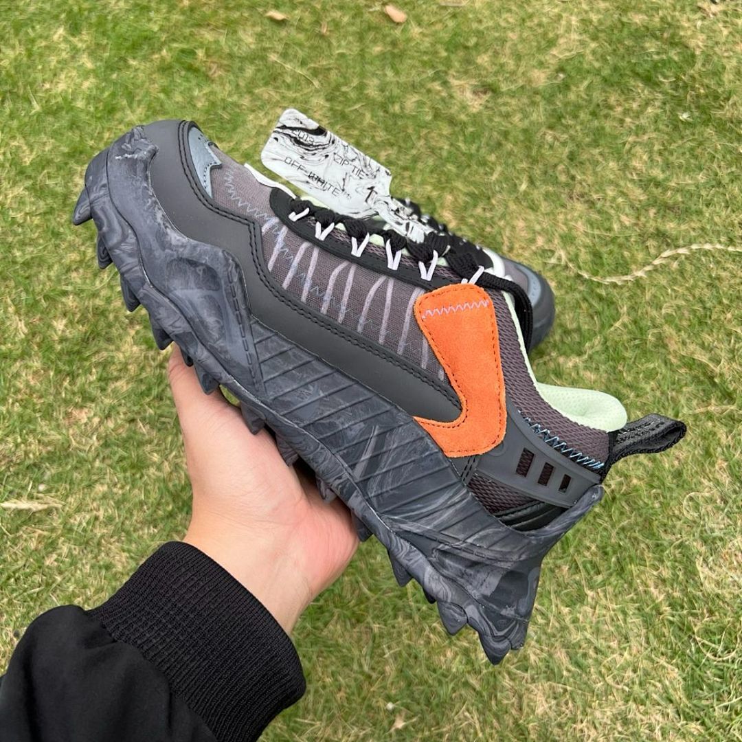 Off-White ODSY-1000 Black White Arrows Green Accent Sneakers Trainers