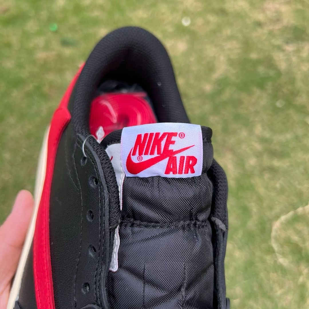 Nike Air Jordan 1 Low OG SP Travis Scott 'Bred' F&F Black Red Sail Reverse Swoosh Sneakers