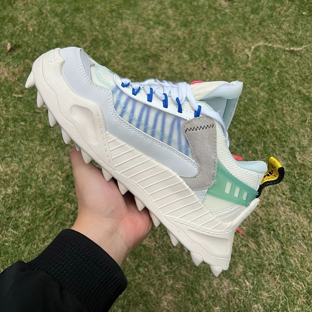 Off-White ODSY-1000 Multi-Color Grey Mint Green Blue Pink Spiked Sole Sneakers