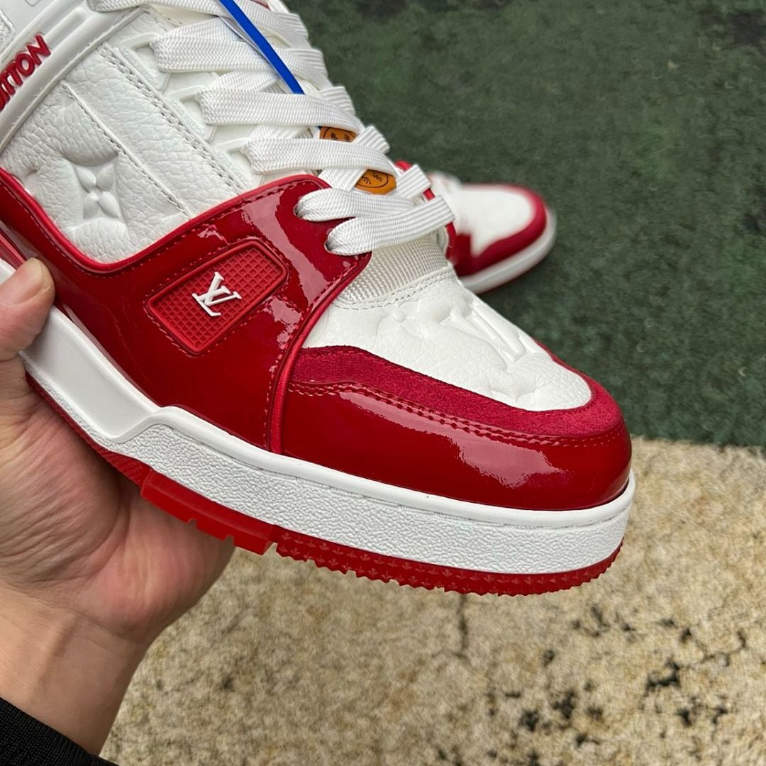 Louis Vuitton LV Trainer Monogram White Red Sneakers