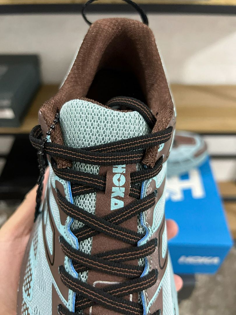 Hoka Speedgoat 5 Men's Trail Running Shoes - Mink / Blue Haze (1123126) - Durable Off-Road Hiking Sneakers, Cushioned, Vibram Sole