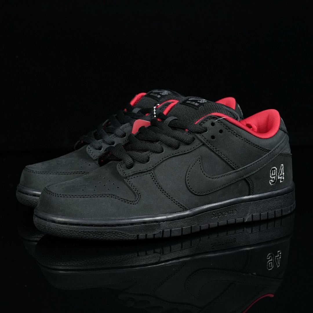 Nike SB Dunk Low Supreme '94 Black Red Sneakers Shoes (436329-001)