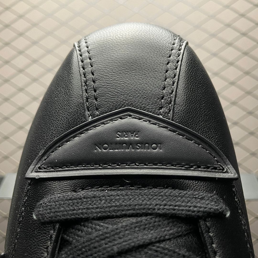 Louis Vuitton LV Runner Monogram Embossed Black Leather Low-Top Sneakers