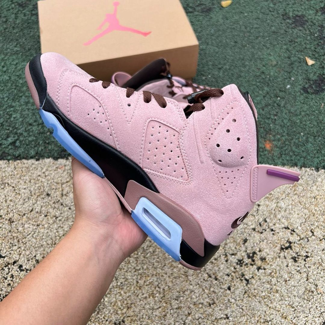 Air Jordan 6 Retro Travis Scott Pink Suede F&F Friends & Family Limited Edition Sneakers
