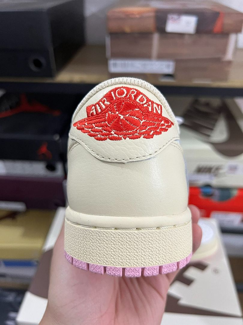 Nike Air Jordan 1 Low OG Travis Scott Sail Pink White Sneakers