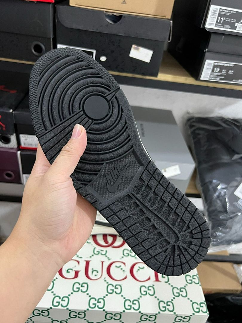 Travis Scott Inspired Air Jordan 1 Low Custom White Gucci Ghost Bee Print Sneakers