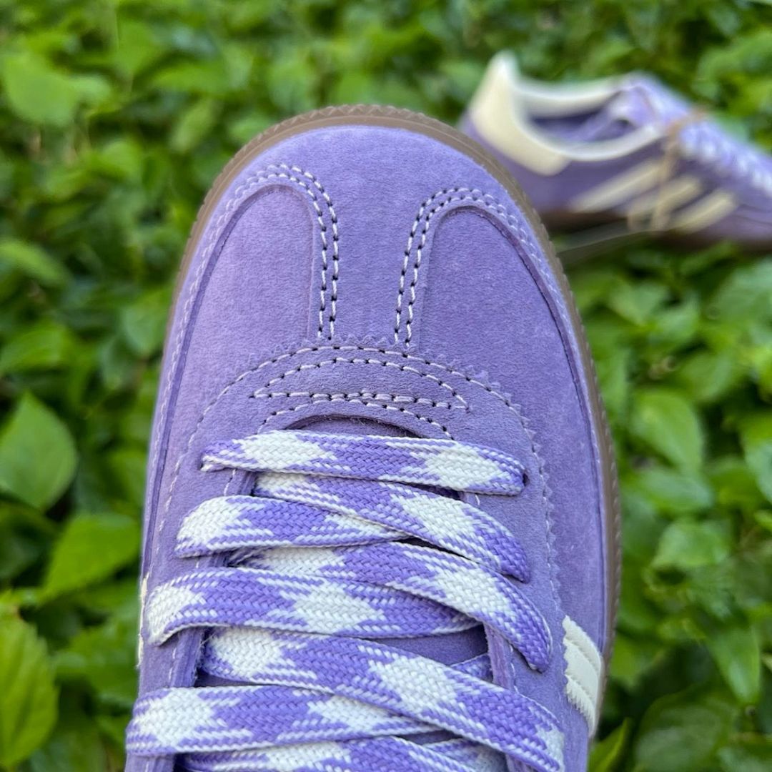 Adidas Spezial Purple Suede Cloud White Gum Sole Sneakers