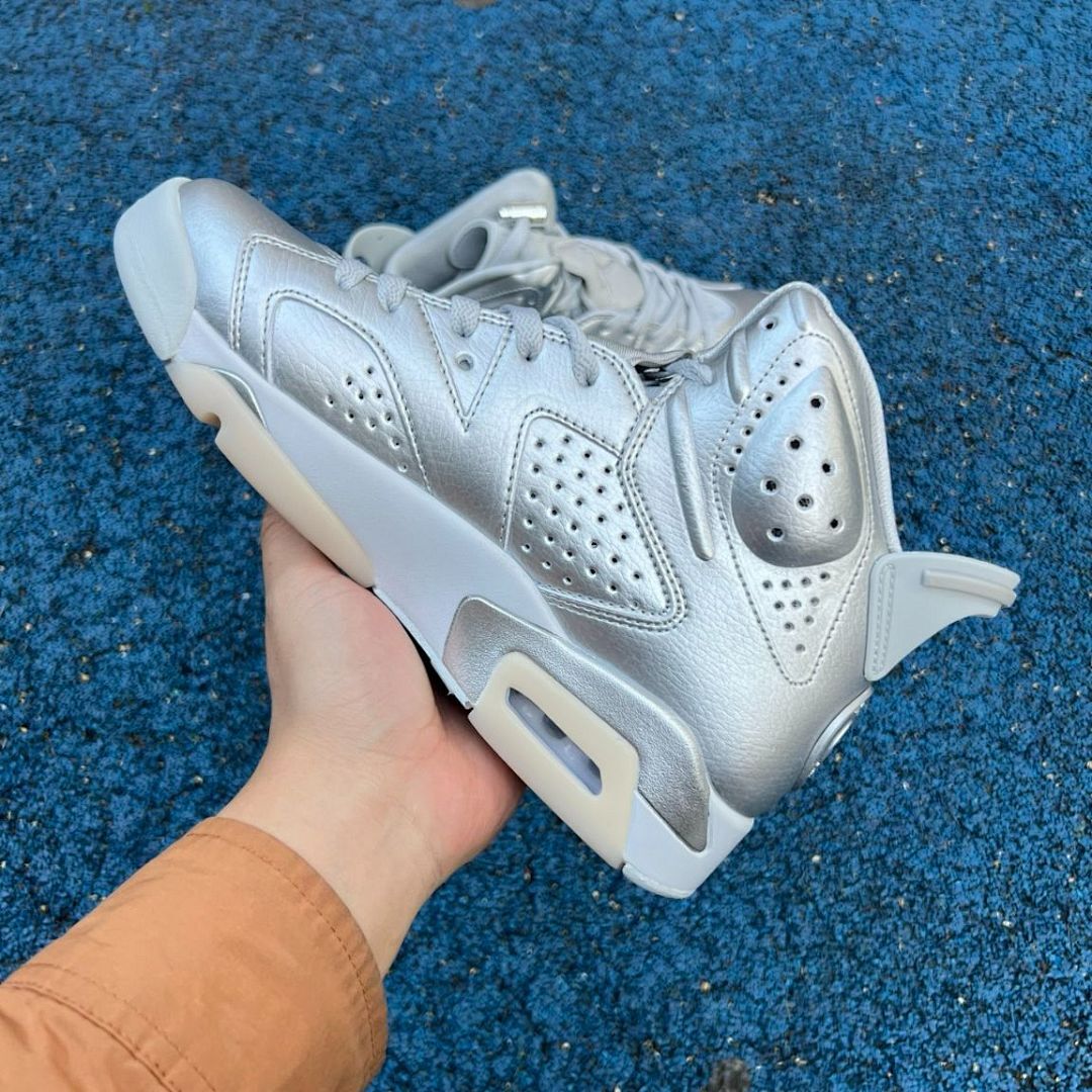 Nike Air Jordan 6 Retro Metallic Silver CT8529-070 Men's Basketball Sneakers Shoes