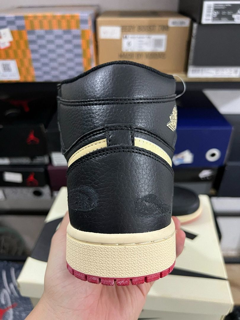 Fragment Design x Travis Scott x Air Jordan 1 High OG Black Sail Red Sample