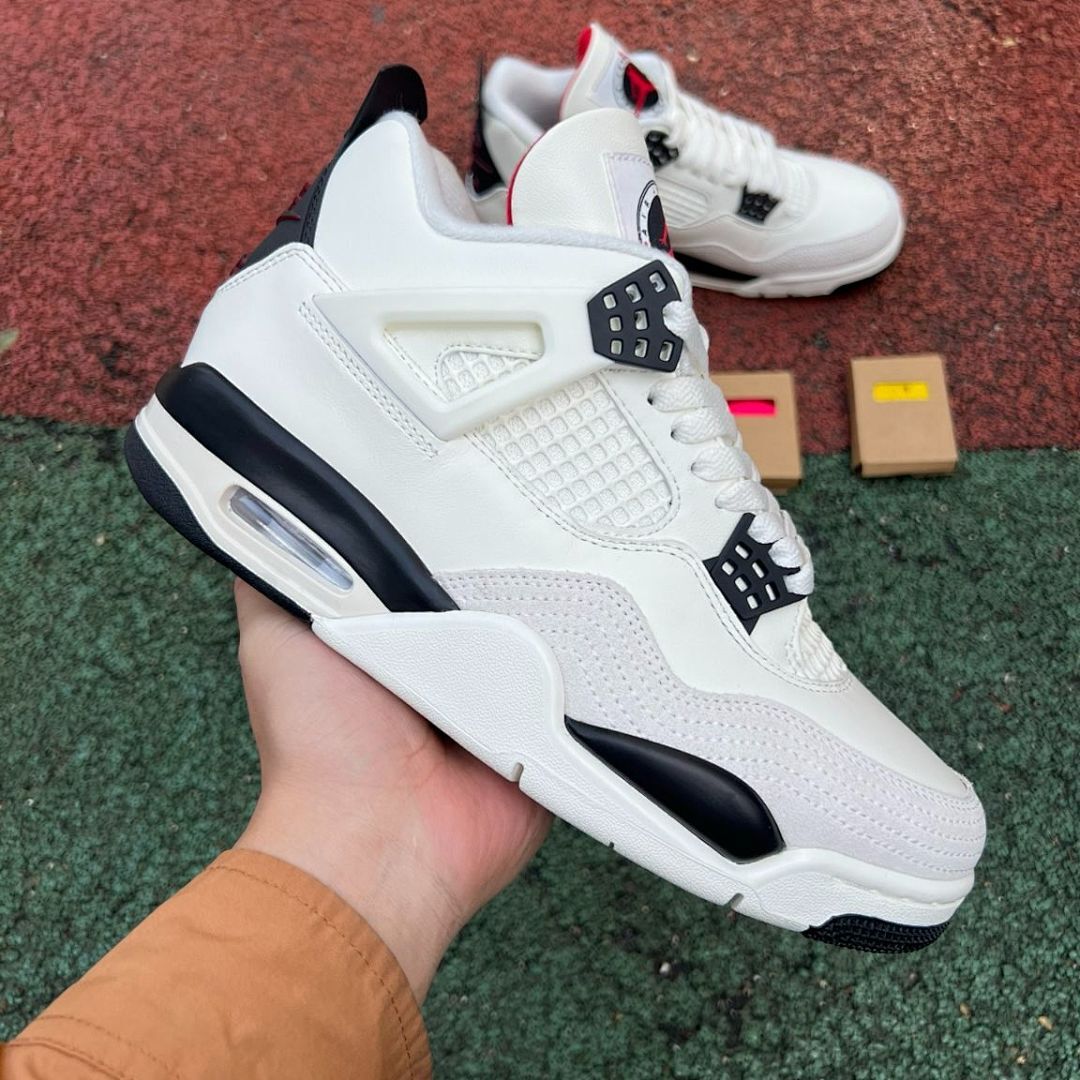 Air Jordan 4 Retro Sail Light Smoke Grey Black Red DR5415-108