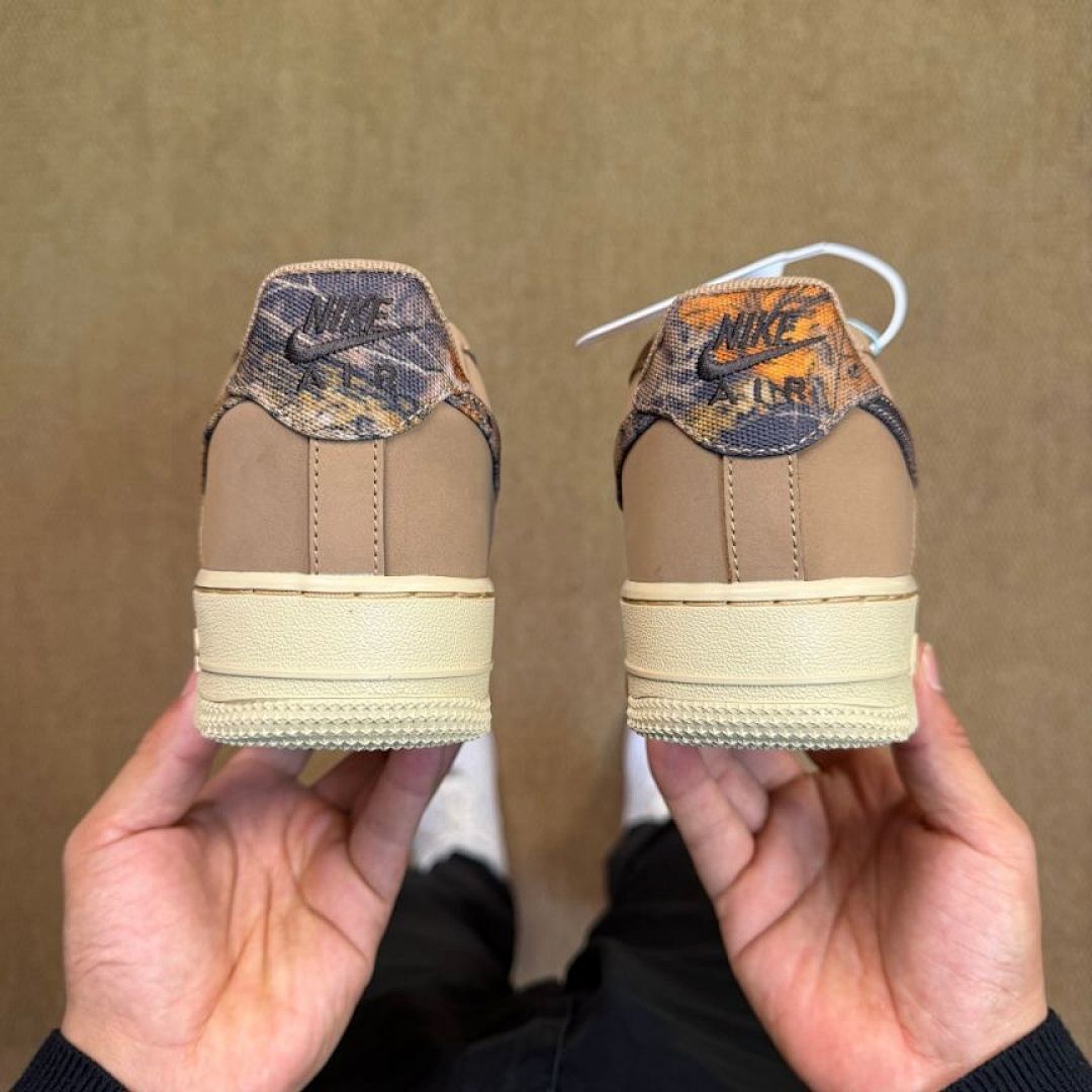 Nike Air Force 1 Low 'Forest' Tree Bark Camo Swoosh Sail Khaki Medium Olive White DR0147-100