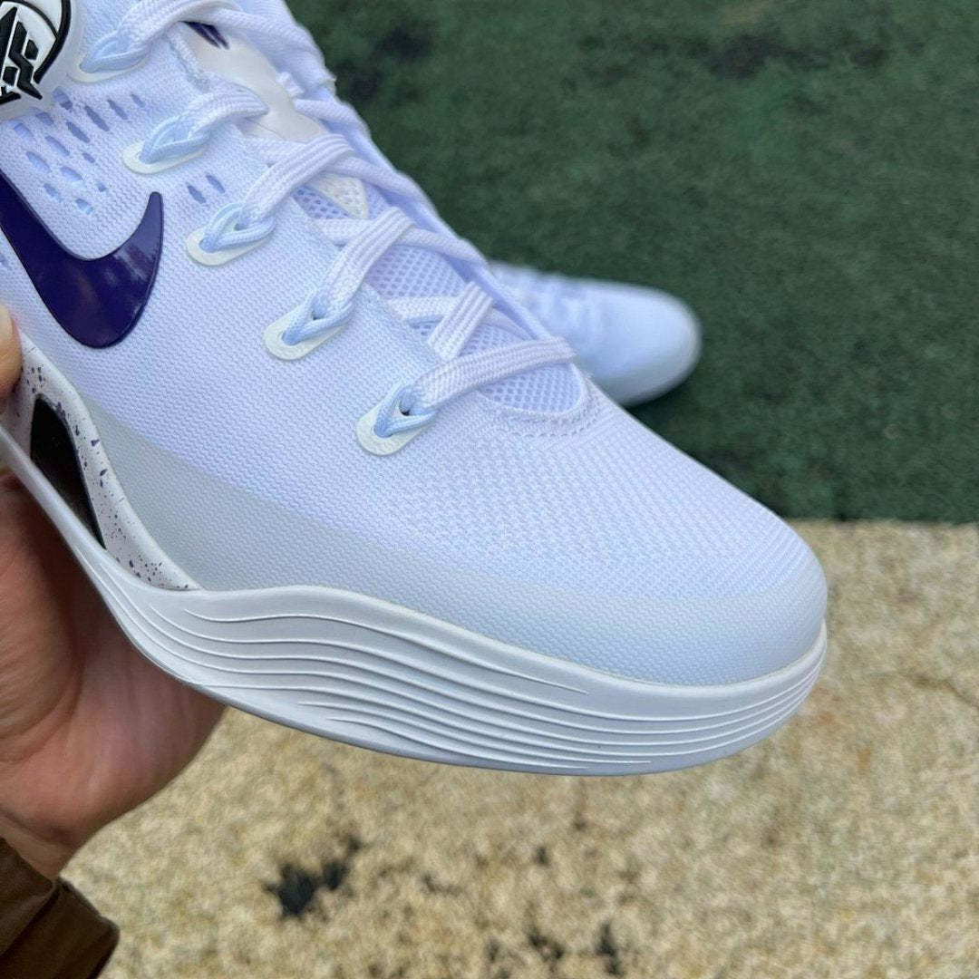 Nike Kobe 9 EM Low "Court Purple" White Black Speckled Basketball Shoes Men's Sneakers 646701-100