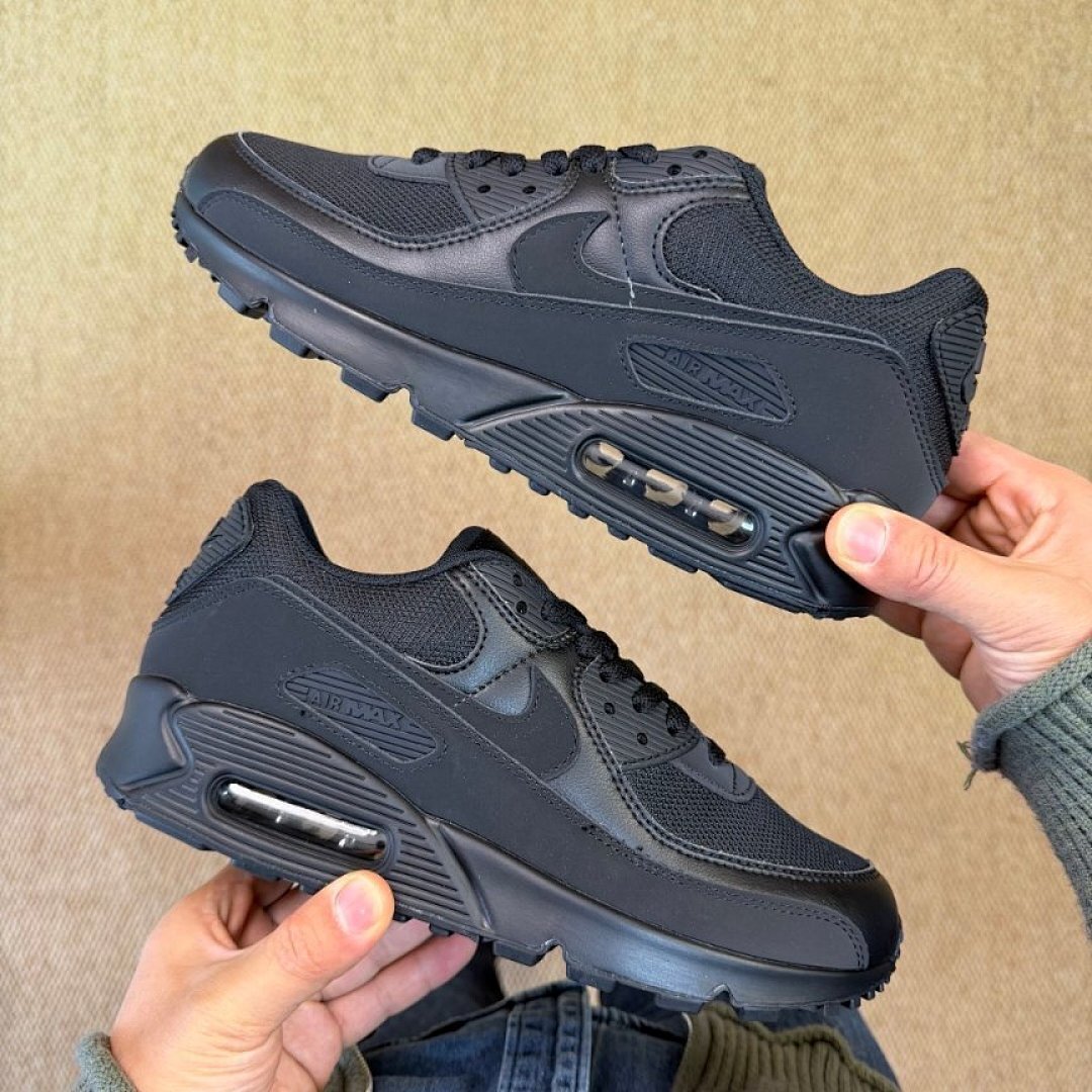 Nike Air Max 90 Triple Black Sneakers Shoes Trainers CN8490-003 Men's Women's Unisex Lifestyle Running Casual