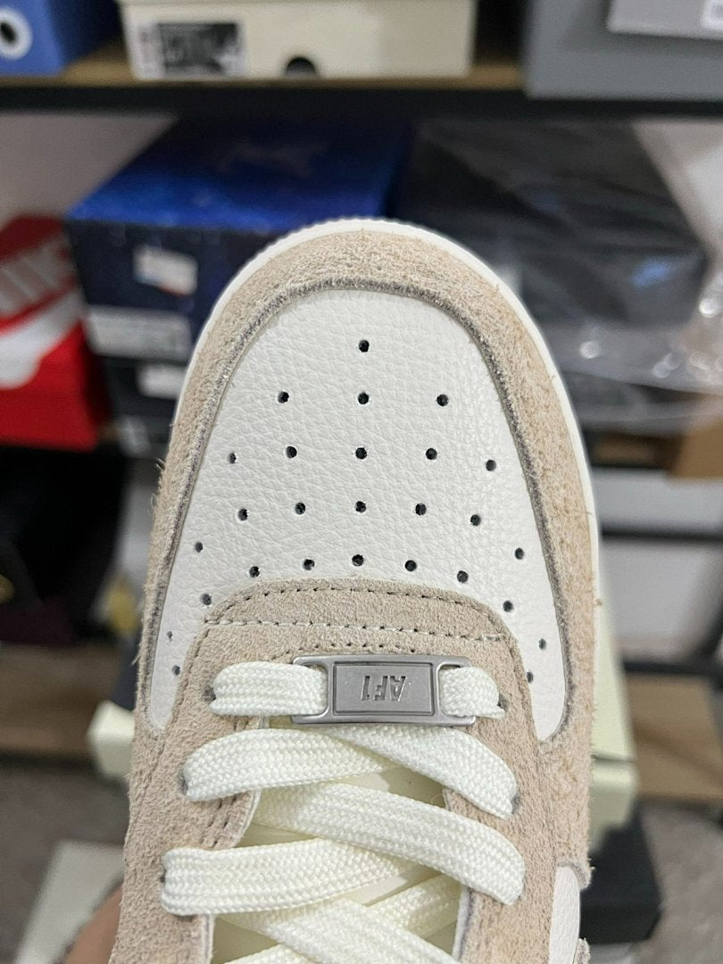 Nike Air Force 1 Low Fauna Brown Sail Light Gum Brown Shaggy Suede Leather Sneakers AF1 DV7584-100