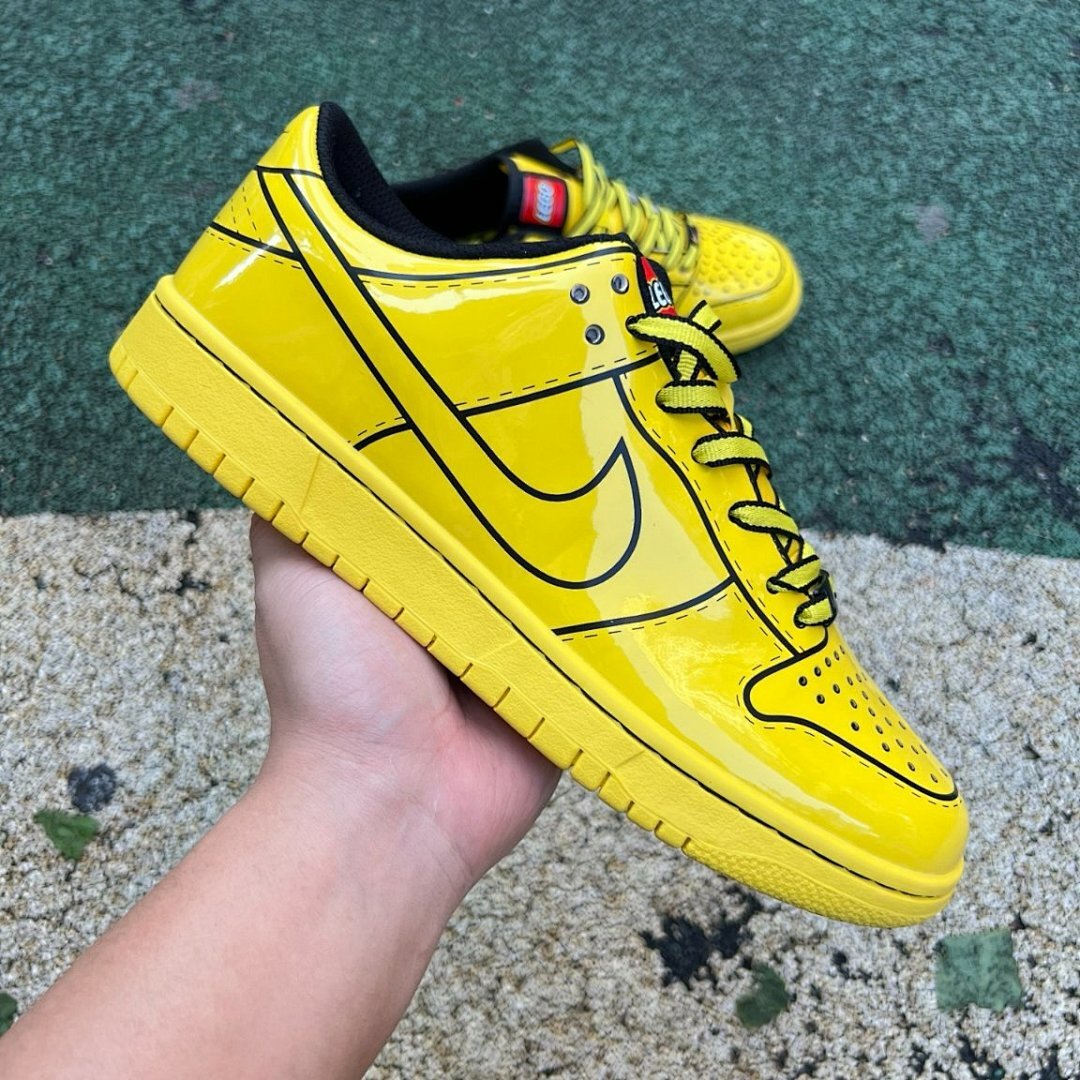 Nike Dunk Low Yellow Patent Cel-Shaded Sneakers