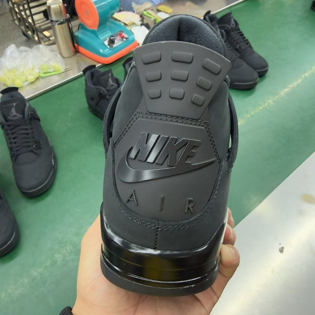 Nike Air Jordan 4 Retro Black Cat (308497-002) Mens Sneakers All Black AJ4 Shoes