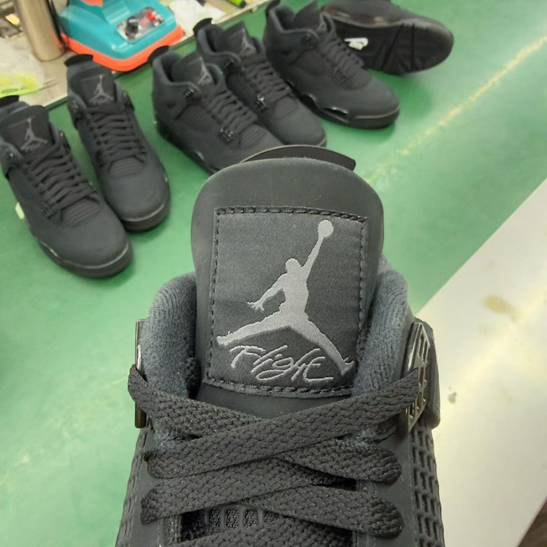 Nike Air Jordan 4 Retro Black Cat (308497-002) Mens Sneakers All Black AJ4 Shoes