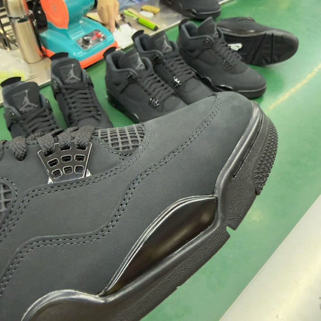 Nike Air Jordan 4 Retro Black Cat (308497-002) Mens Sneakers All Black AJ4 Shoes