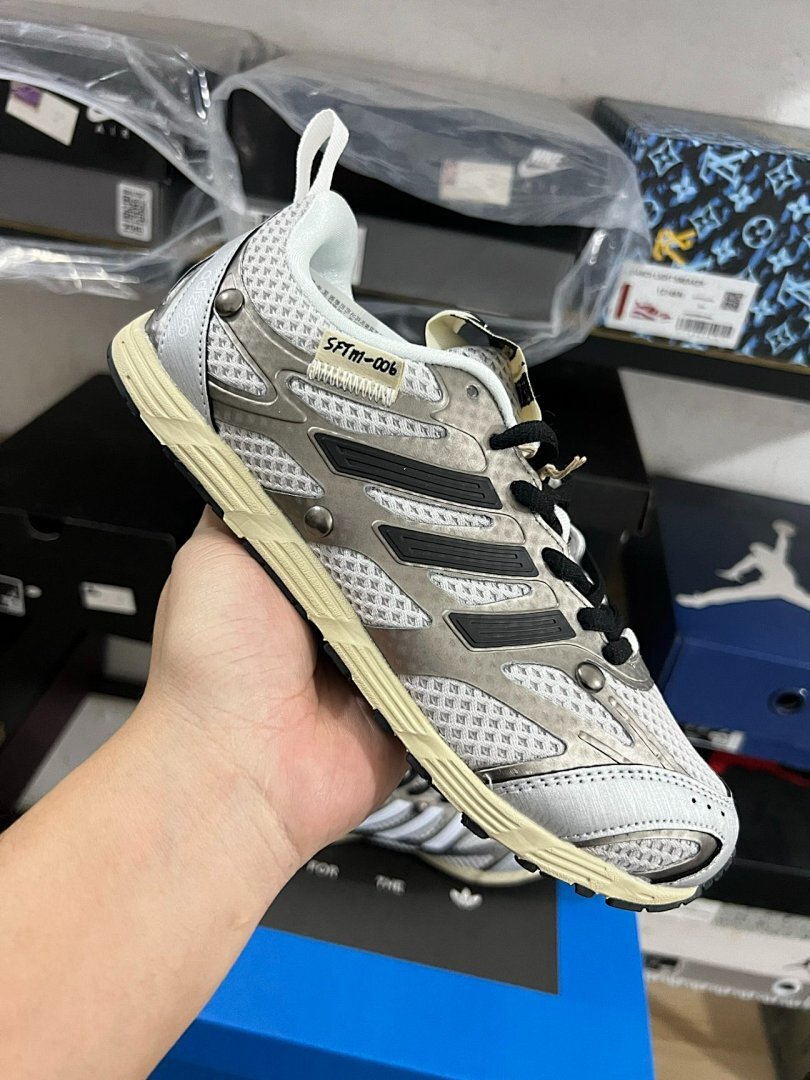 Adidas Adistar Racer SFY SFTM-006 Cloud White Metallic Silver Core Black Running Sneakers