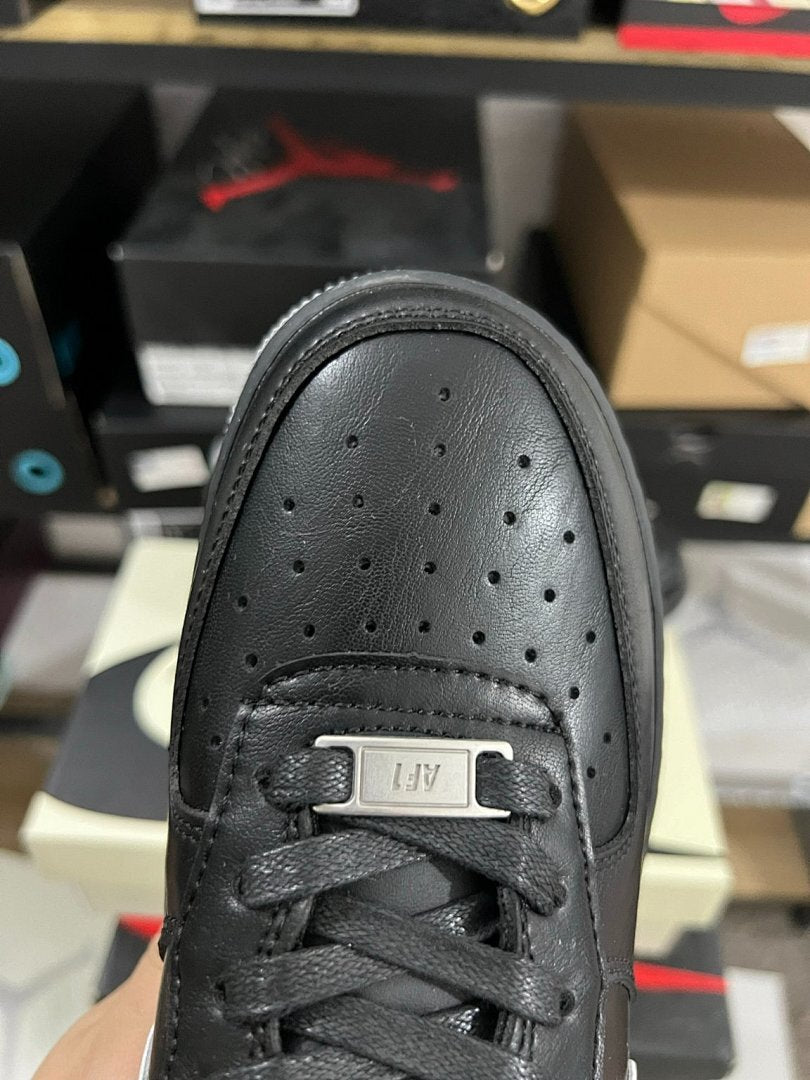 Nike Air Force 1 '07 LV8 Black Iridescent Holographic Swoosh Grey Sole CW6999-001 Sneakers Shoes