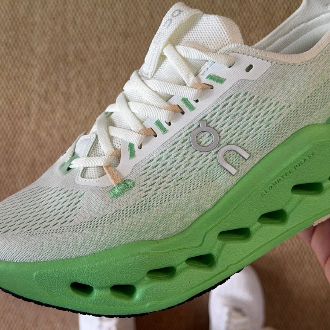 On Running Cloudmonster Men's Women's Max Cushion Road Running Shoes White Lime Green