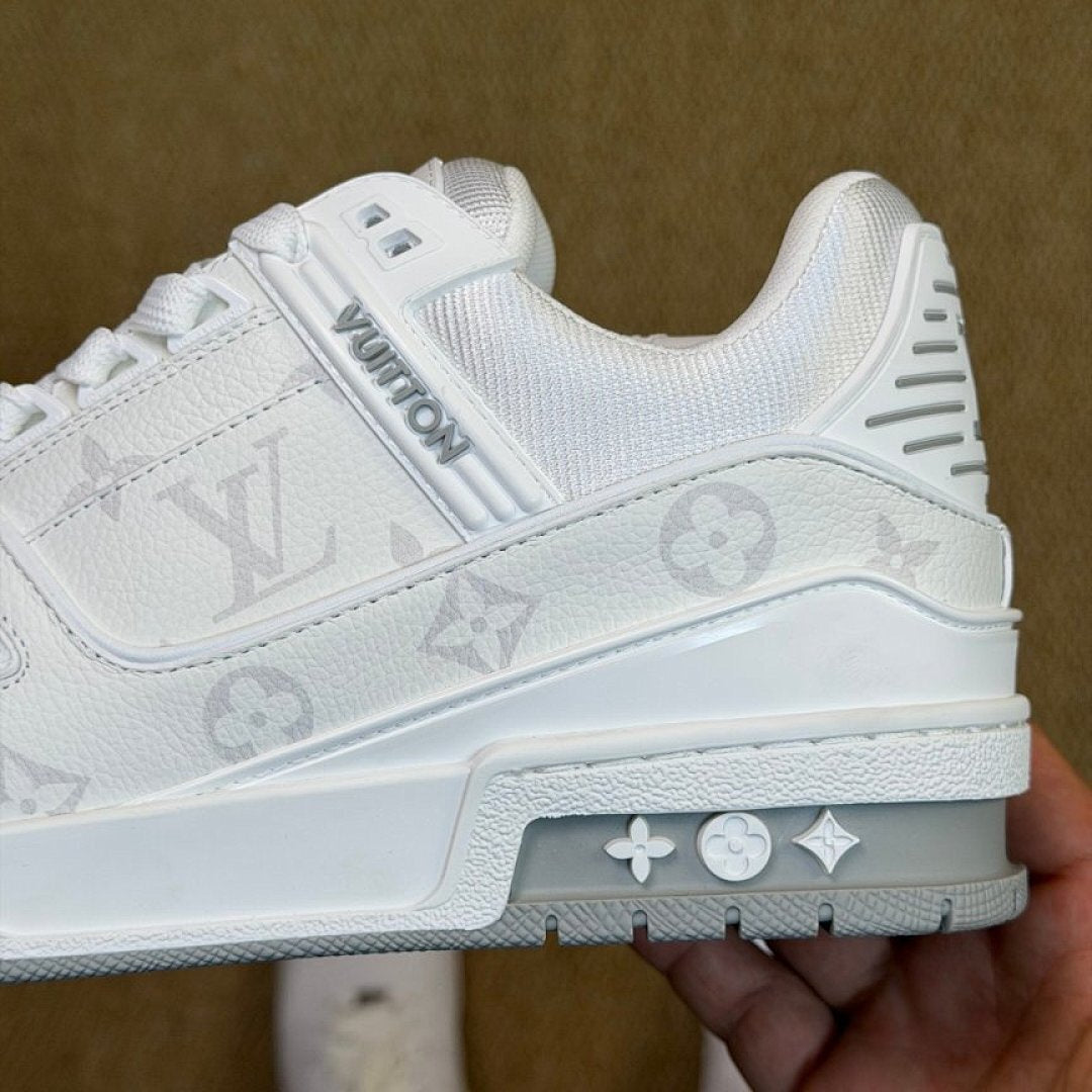 Louis Vuitton LV Trainer Sneaker White Monogram Grey Luxury Shoes 1A9Z69