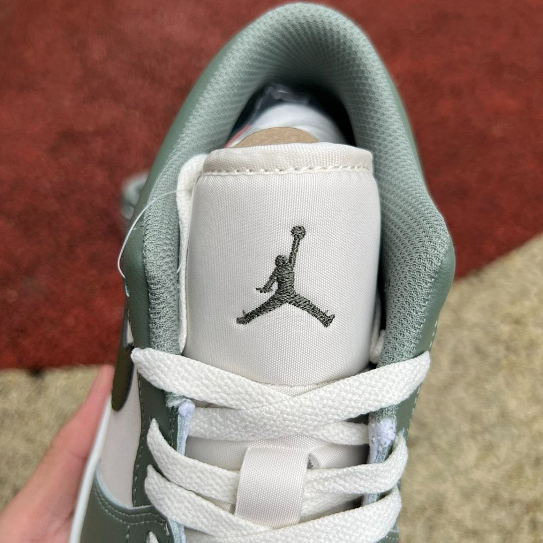Nike Air Jordan 1 Low Vintage Green Sail Dark Green Olive Sneakers Shoes DJ0341-100