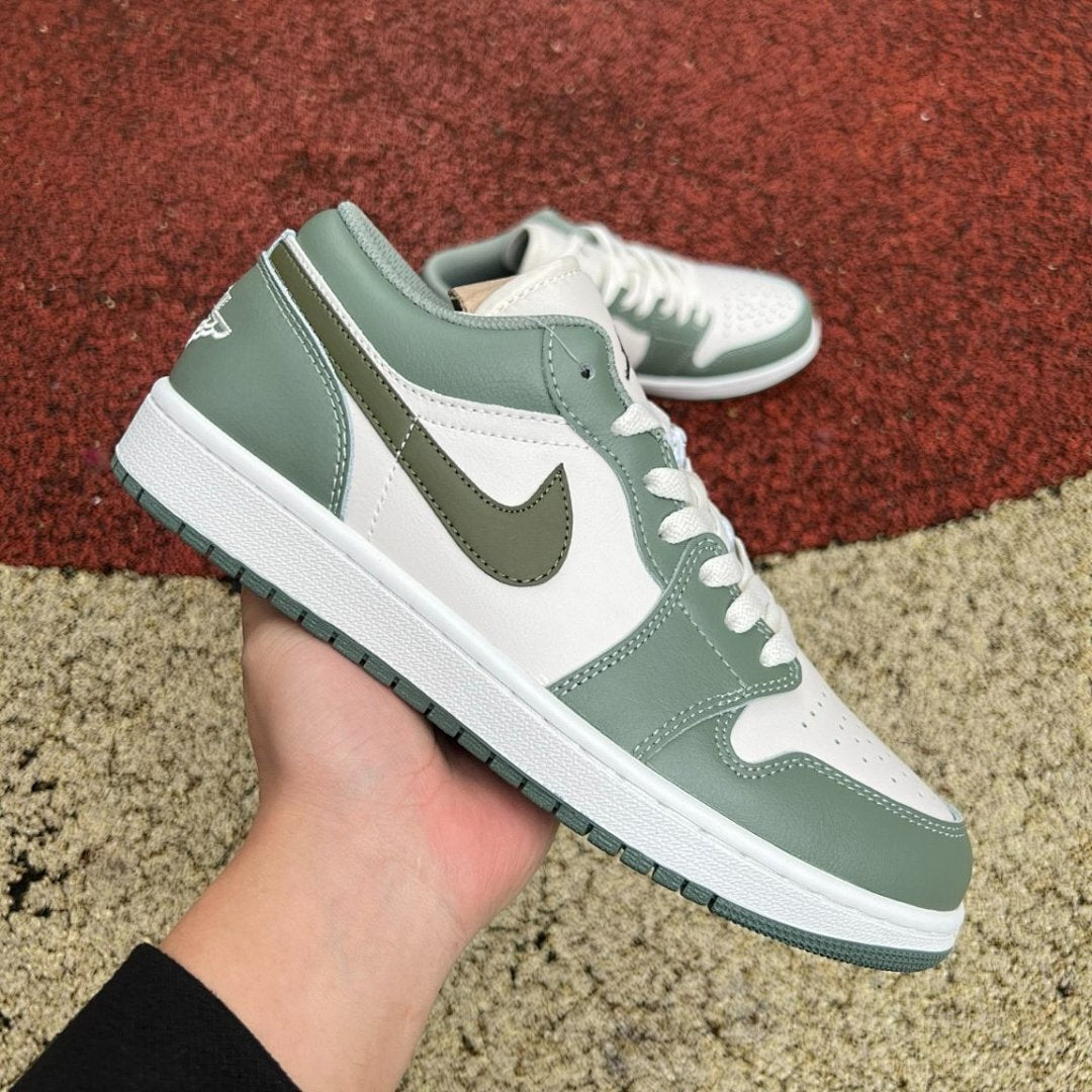 Nike Air Jordan 1 Low Vintage Green Sail Dark Green Olive Sneakers Shoes DJ0341-100