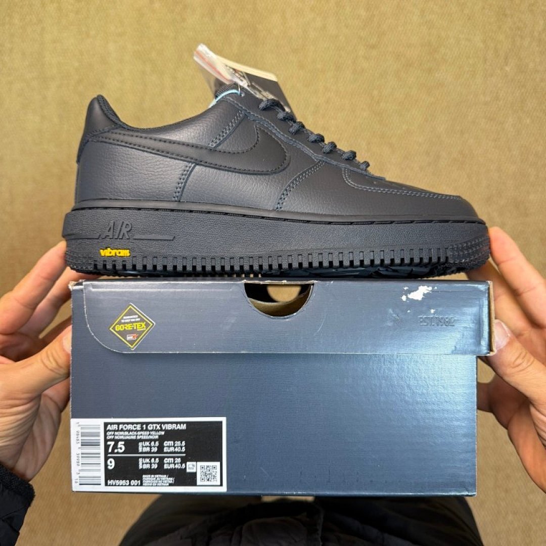 Nike Air Force 1 Low Custom Black Vibram Sole Sneakers AF1
