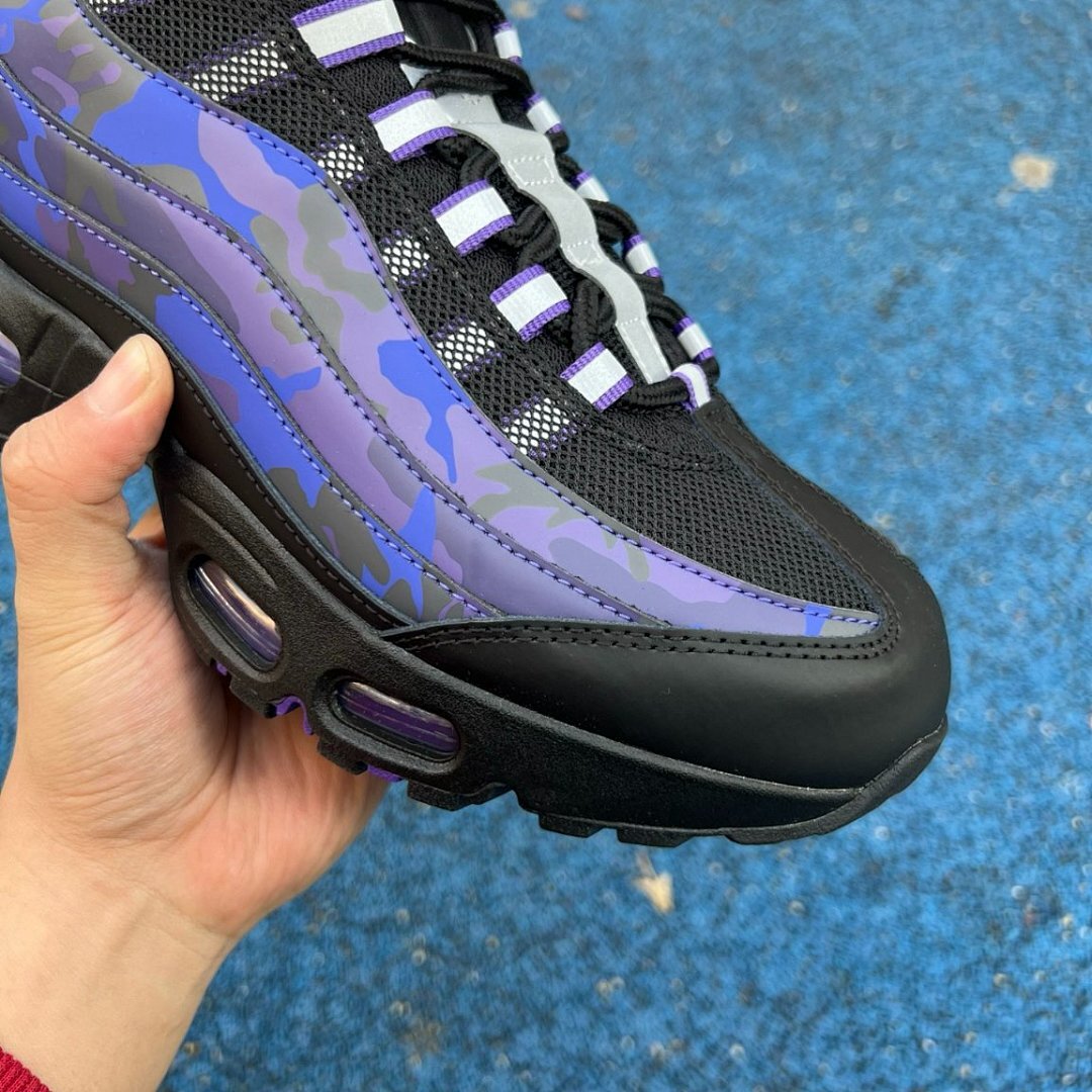 Nike Air Max 95 Black Blue Purple Camouflage Men's Sneakers