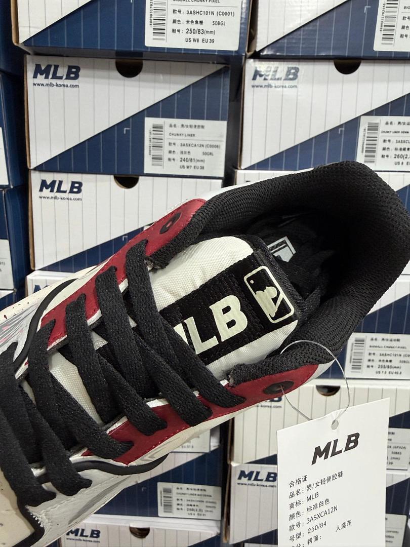 MLB Big Ball Chunky Pudel Amor Fact Sneakers White Burgundy Grey 3ASHC31Y C0RDY