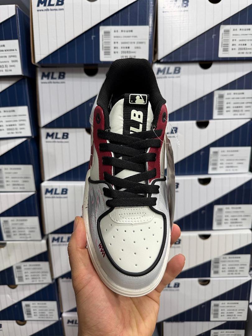 MLB Big Ball Chunky Pudel Amor Fact Sneakers White Burgundy Grey 3ASHC31Y C0RDY