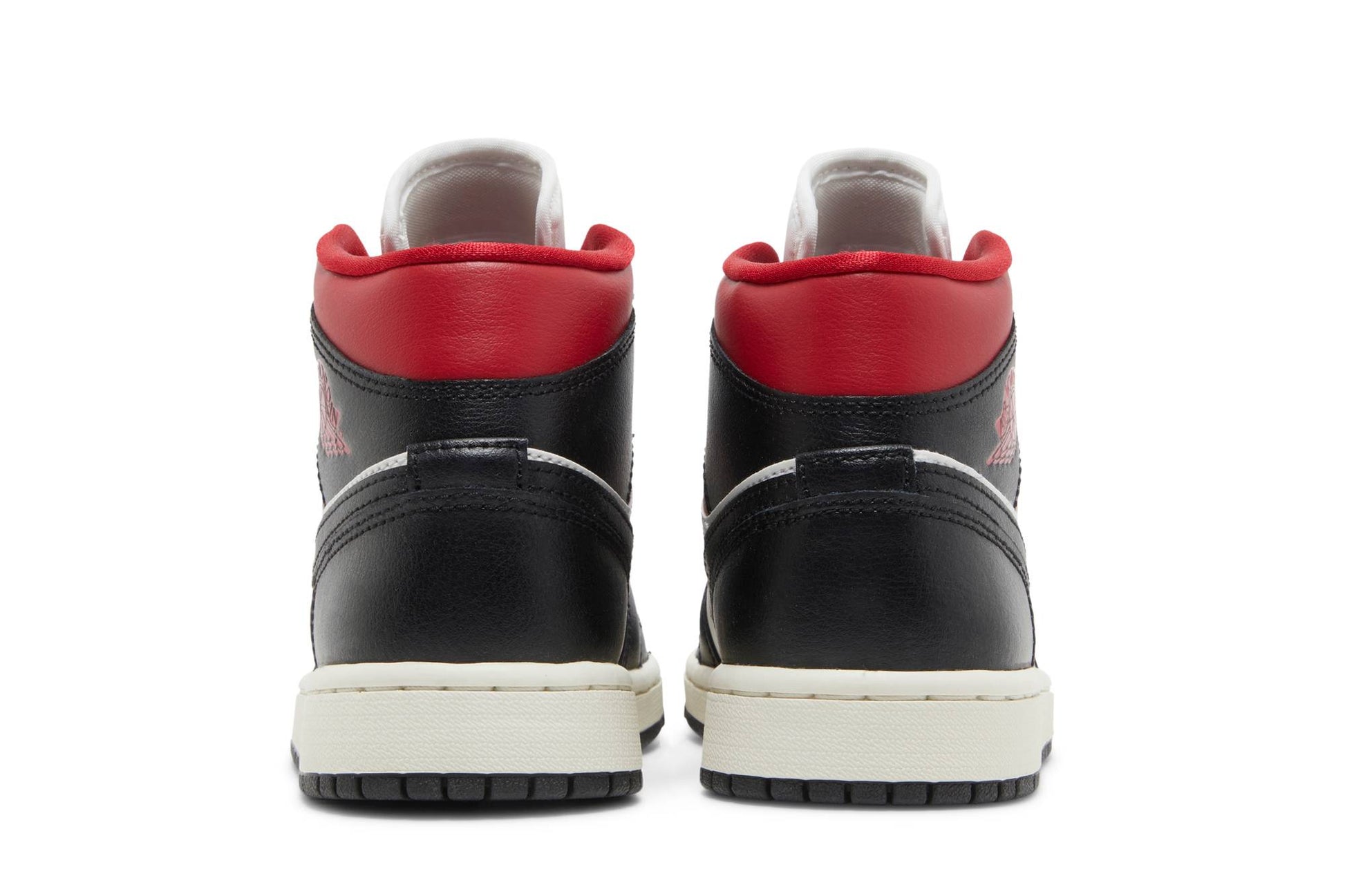 ( Women ) Air Jordan 1 Mid 'Black Sail Gym Red' BQ6472-061