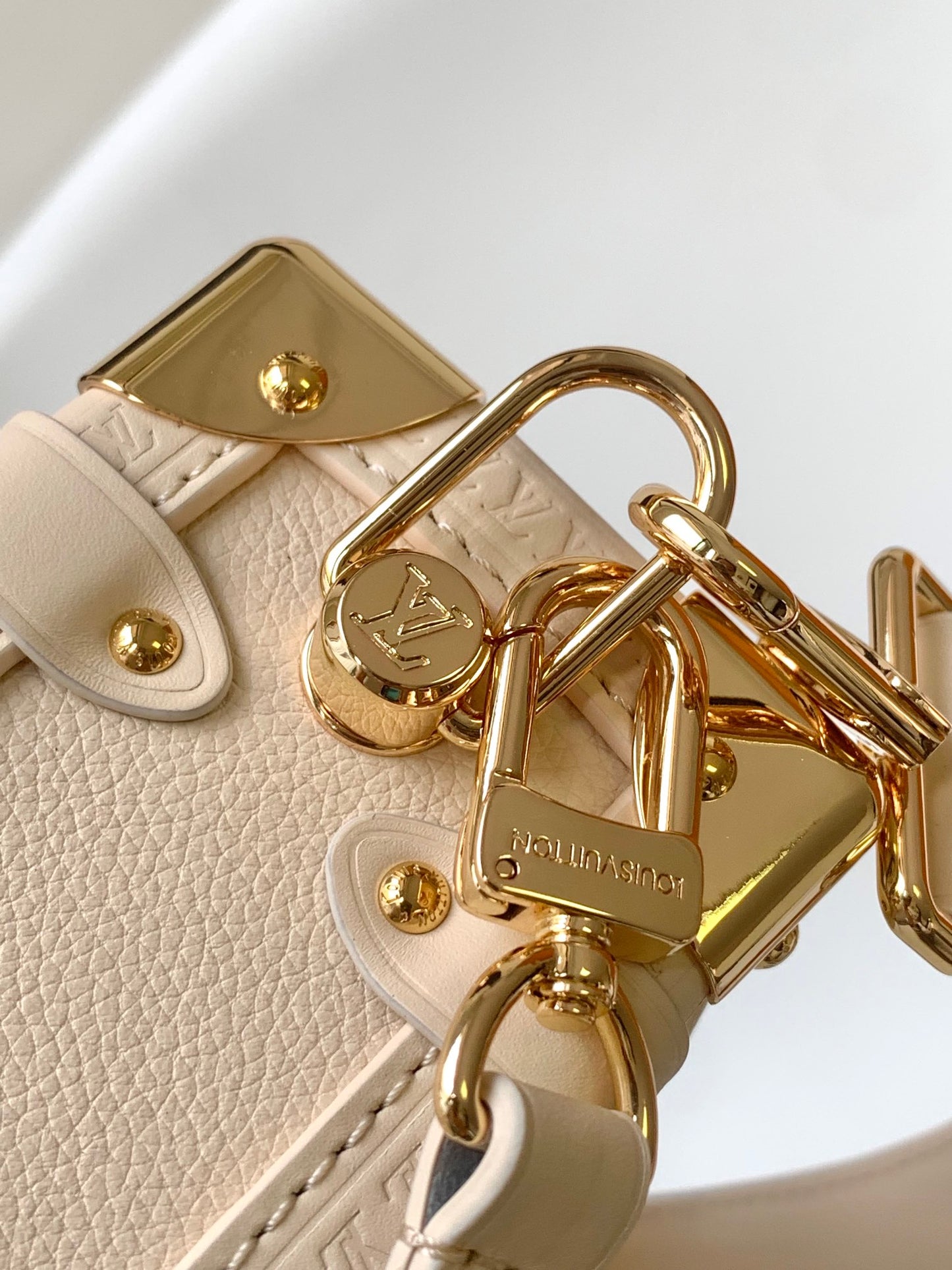 Louis Vuitton Side Trunk MM Monogram Empreinte Leather Handbag - Cream