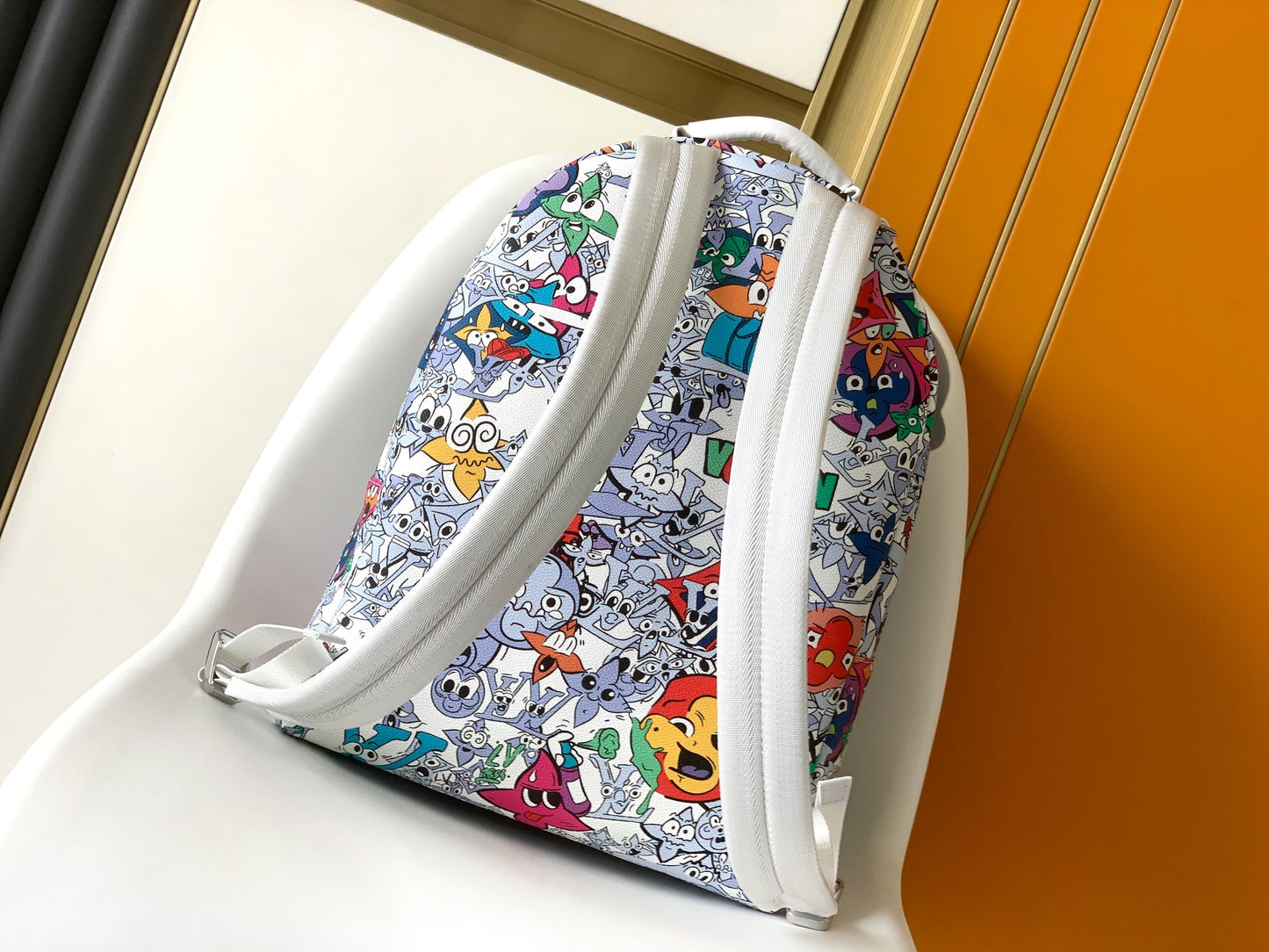 Louis Vuitton x Virgil Abloh White Monogram Trio Backpack - Zoom with Friends Collection