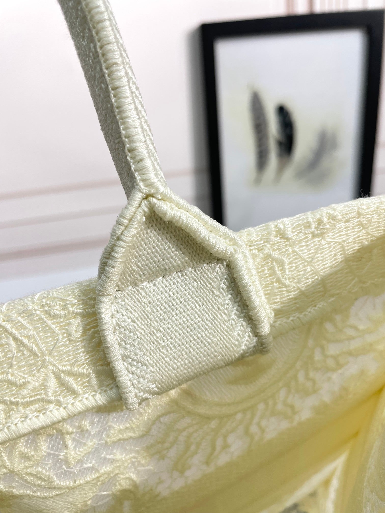 Christian Dior Embroidered Book Tote Bag - White Canvas