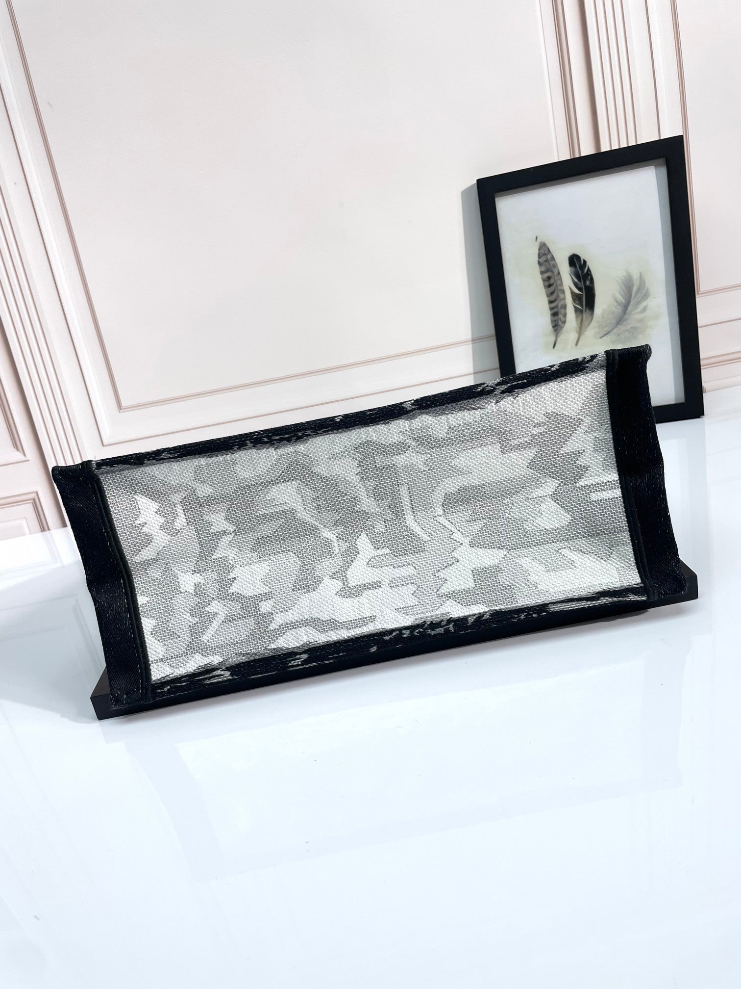 Christian Dior Medium Book Tote Bag - White and Black Plan de Paris Embroidery