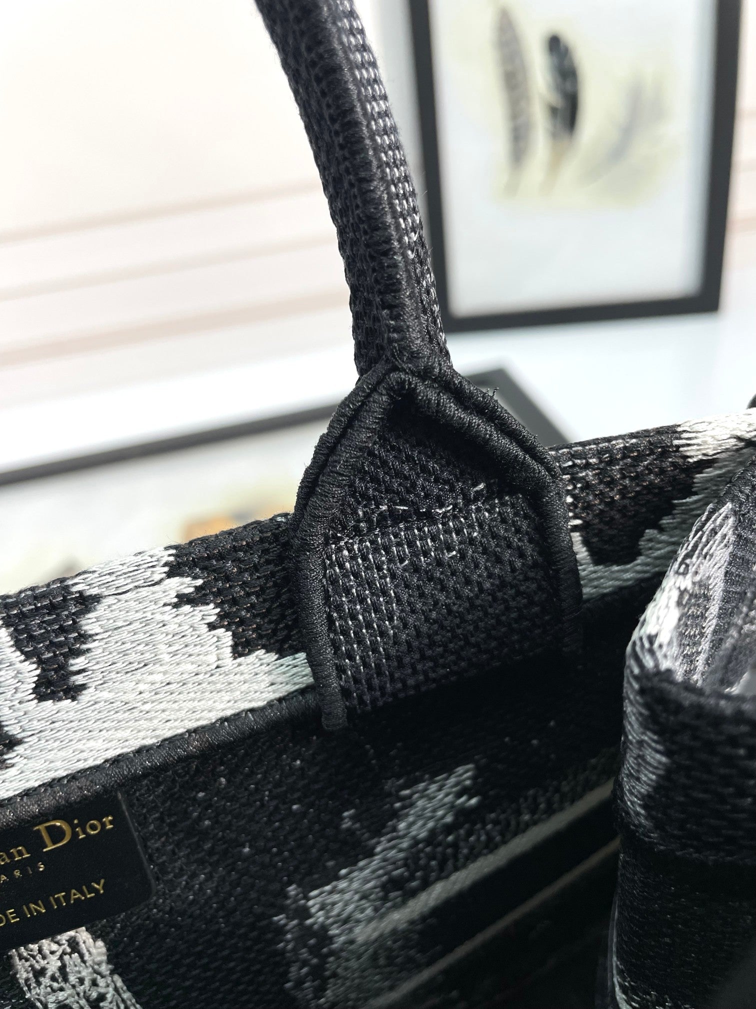 Dior Vintage Embroidered Canvas Paris Landscape Top Handle Tote Bag
