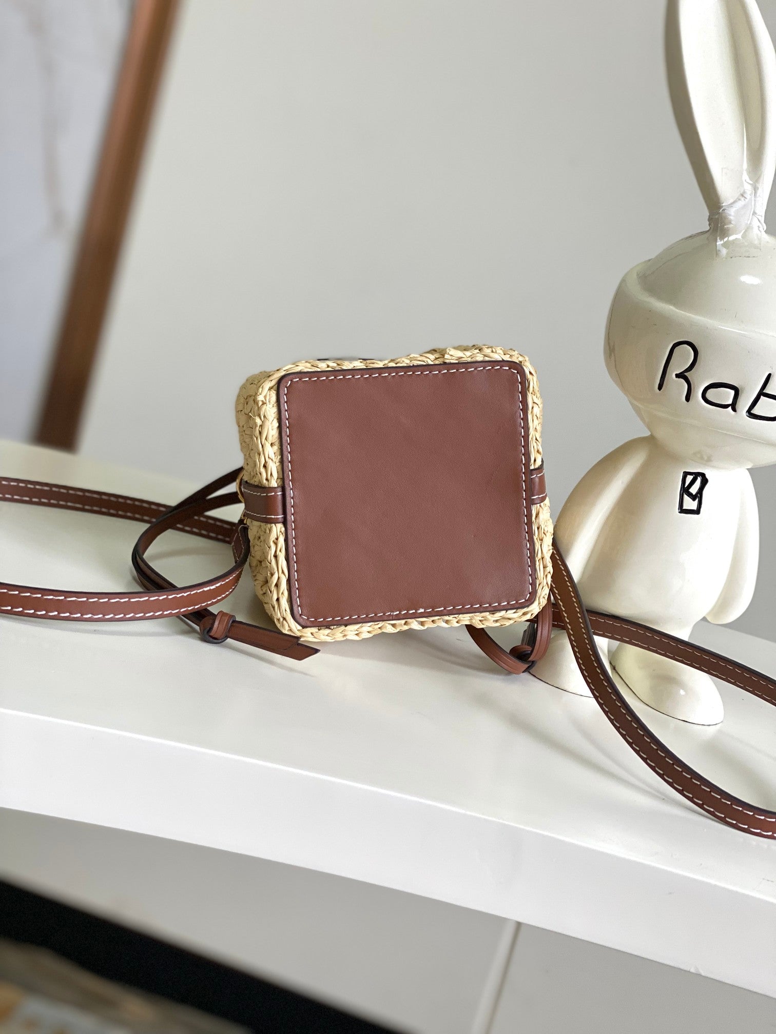 Louis Vuitton Nano Noé Bucket Bag - Raffia & Brown Leather