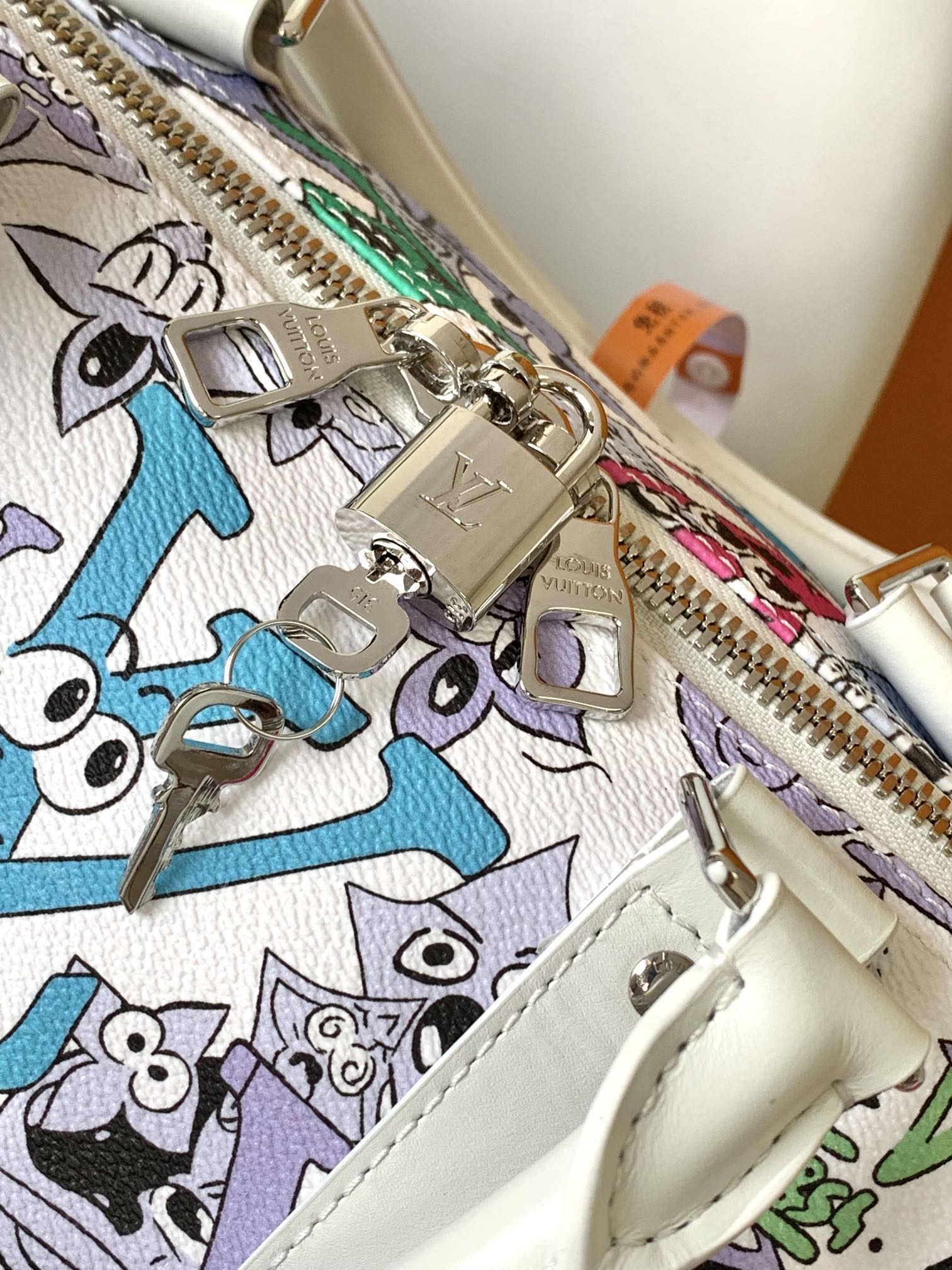Louis Vuitton Colorful Cartoon Graffiti Print Canvas Weekend Travel Duffle Bag