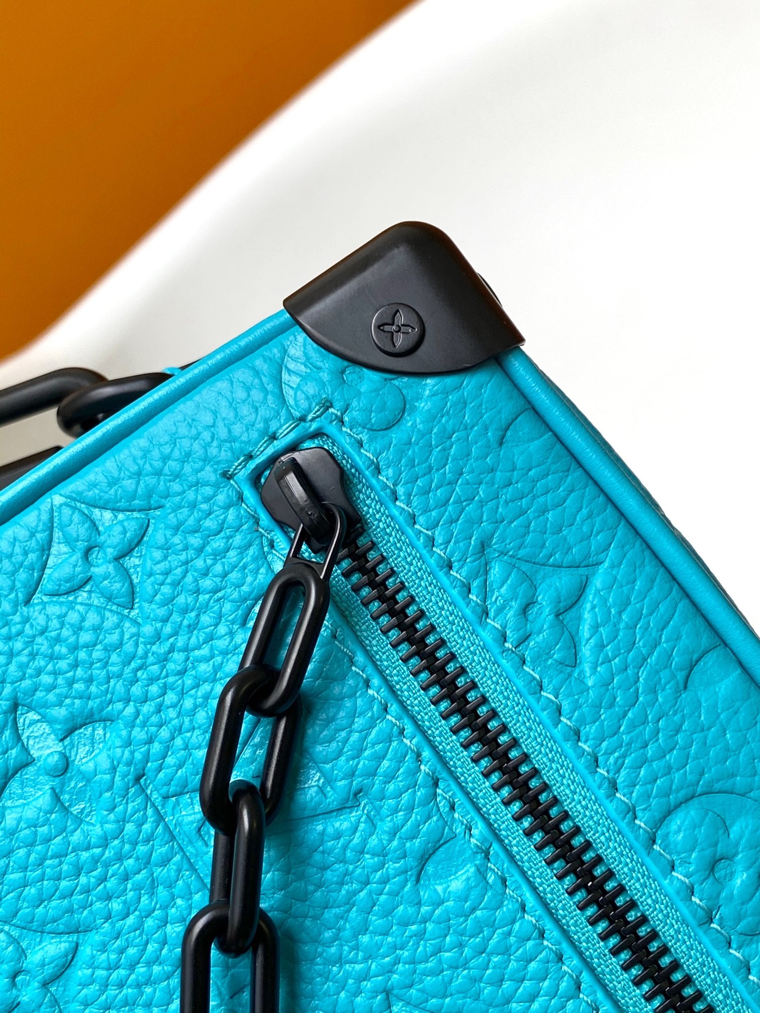 Louis Vuitton Soft Trunk Monogram Taurillon Leather Turquoise Blue Crossbody Bag