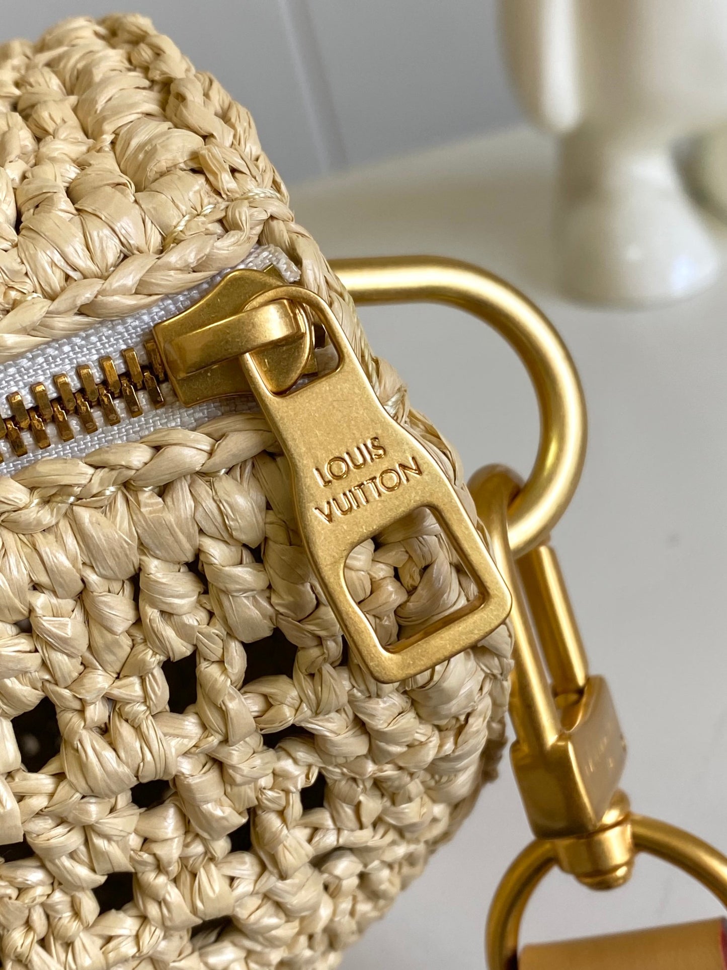 Louis Vuitton Keepall Bandoulière 25 Raffia Handbag - Natural/Tan